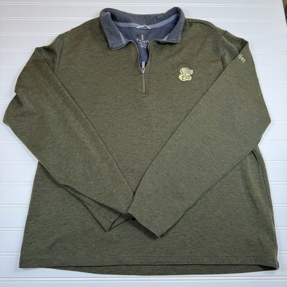 Panera Bread Elevate 1/4 Zip Pullover Men's Large Green Embroidered GUC - Picture 2 of 6